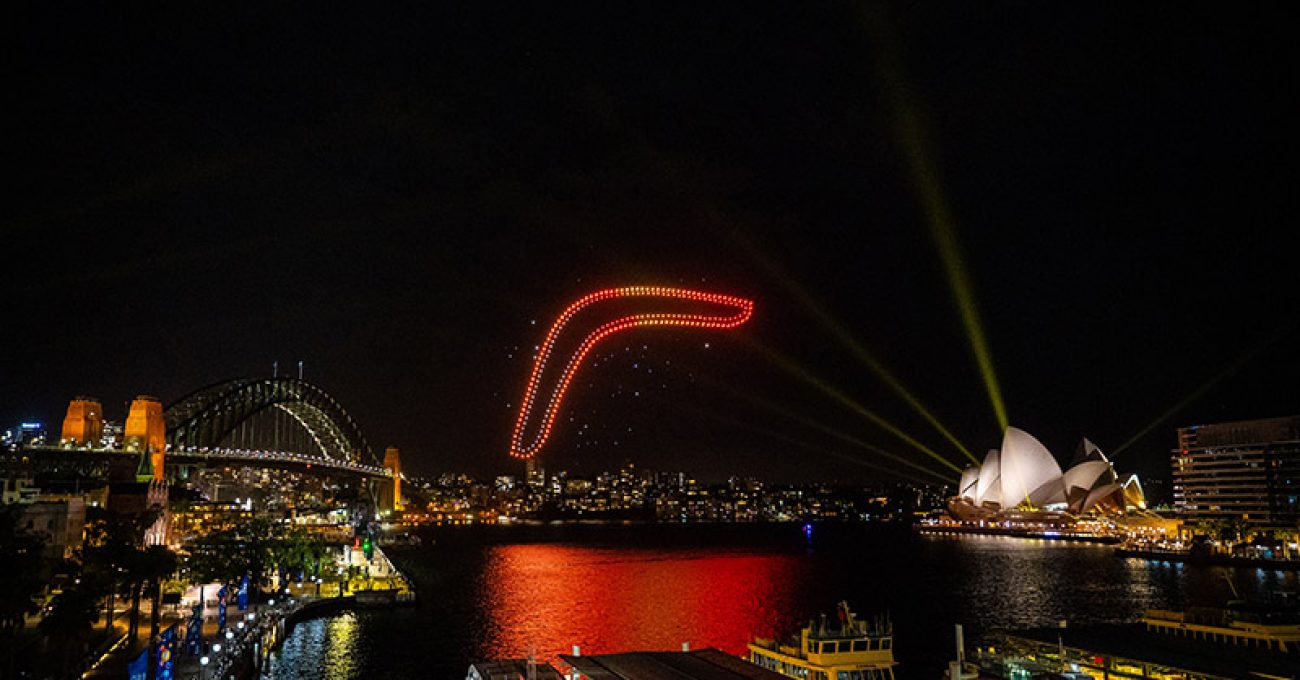 Elevate Sydney – Warwick’s designs shine at the inaugural drone sky show